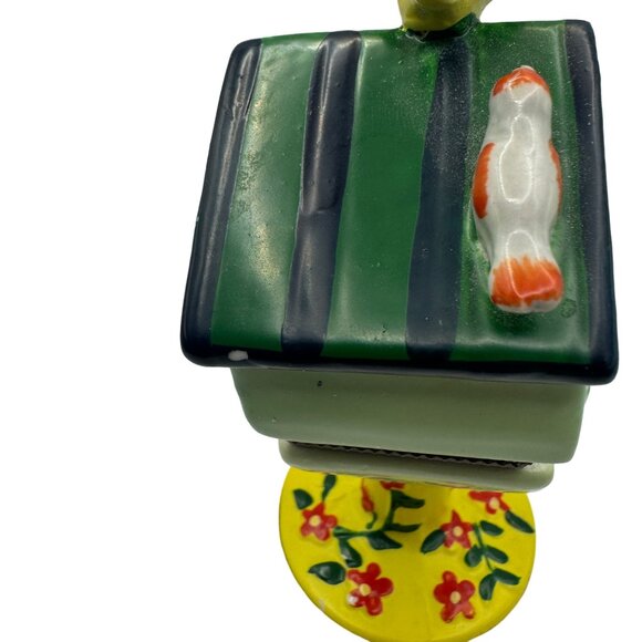 Pier One Ceramic Birdhouse Trinket Box With Floral Design & Bird Figurines - Picture 7 of 7